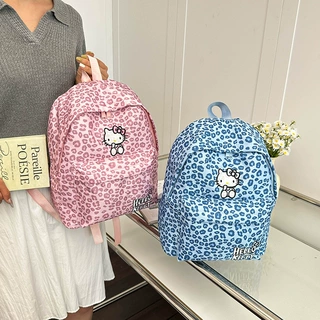 韩系ins风HelloKitty猫咪豹纹双肩包高颜值卡通小型轻便学生书包
