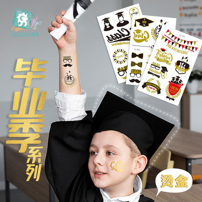 new pattern Amazon Source of goods Gilding Sticker graduation Tattoo sticker party Tattoo Sticker tattoo Face stickers