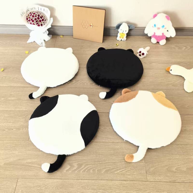 Cross-Border Memory Foam Slow Rebound Rabbit Fur Cute Cat Cushion Non-Slip Soft Removable Washable Bay Window Sofa Dormitory Gift