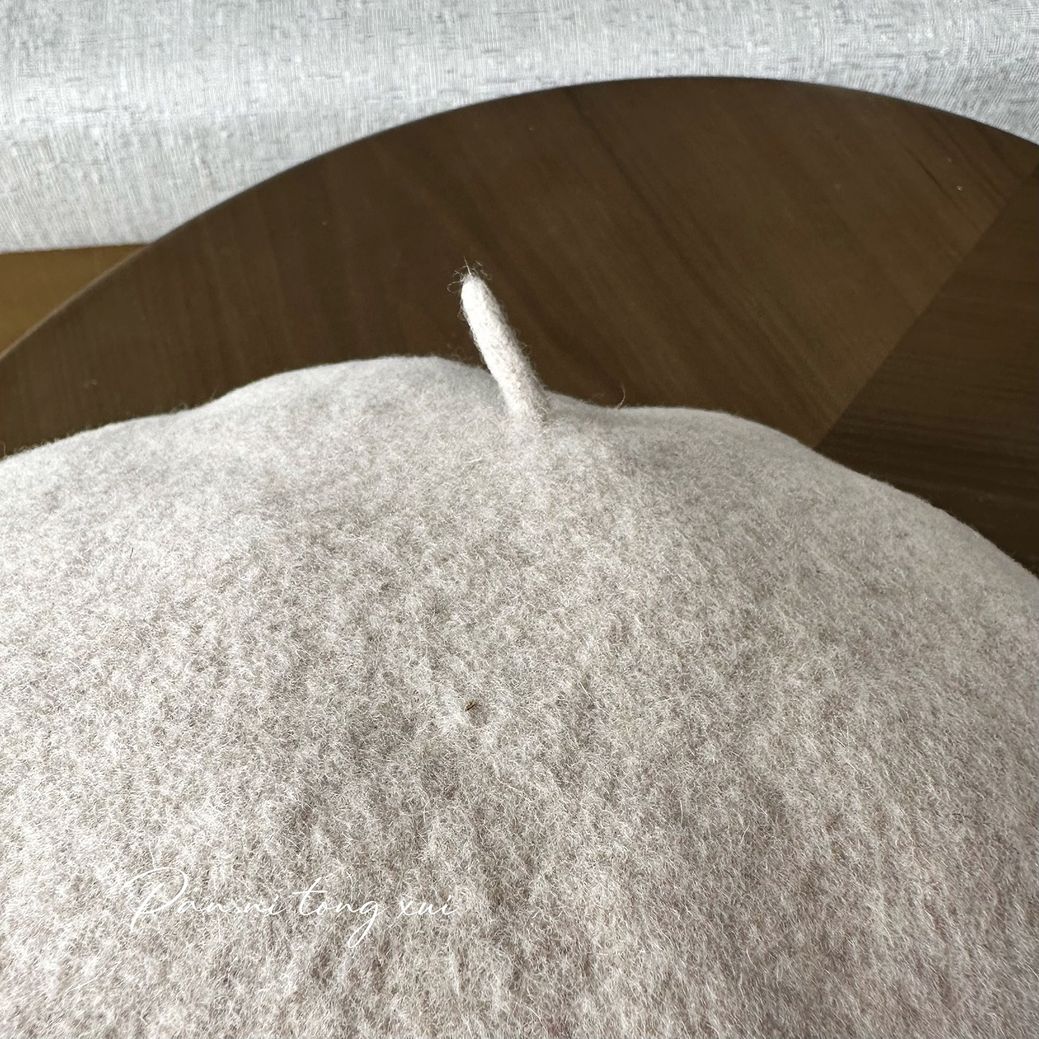 Béret en laine unisexe pour femme, petit chapeau de peintre en laine chaud d'hiver avec visage rétro artistique_voghion.com