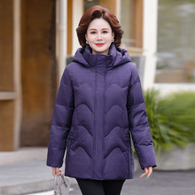 专柜同款中老年妈妈装羽绒服高端复古洋气加厚保暖中长款外套女装