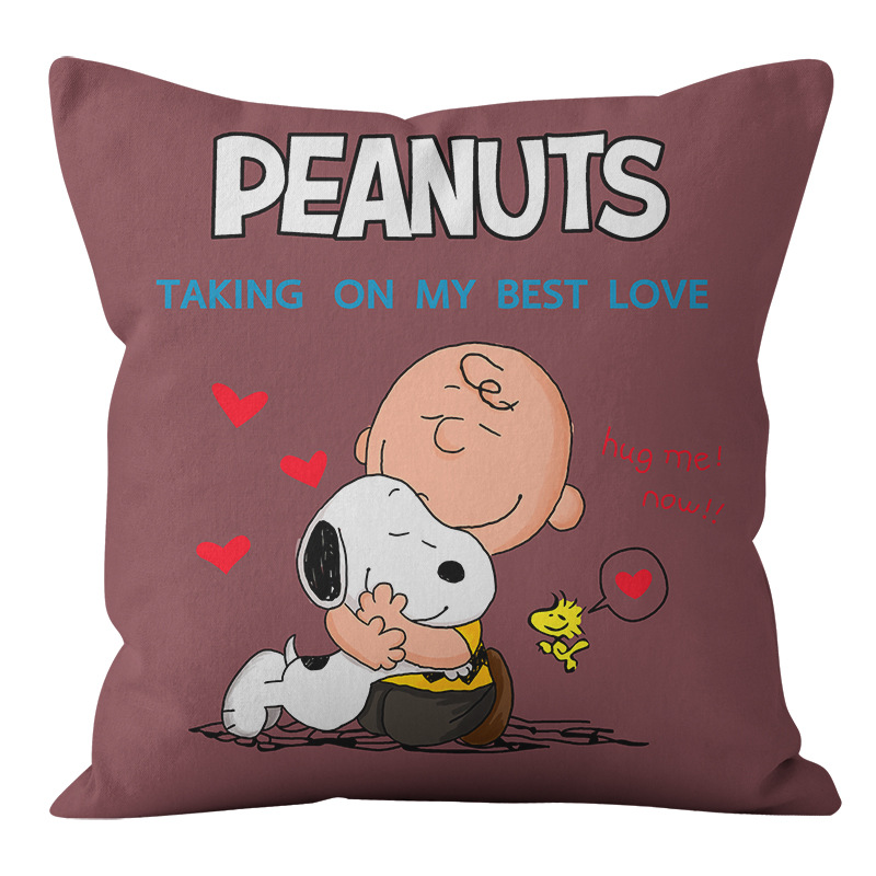 Animación dibujos animados Snoopy almohada cubierta sofá sala de estar dormitorio cojín almohada decoración del hogar simple almohada cubierta