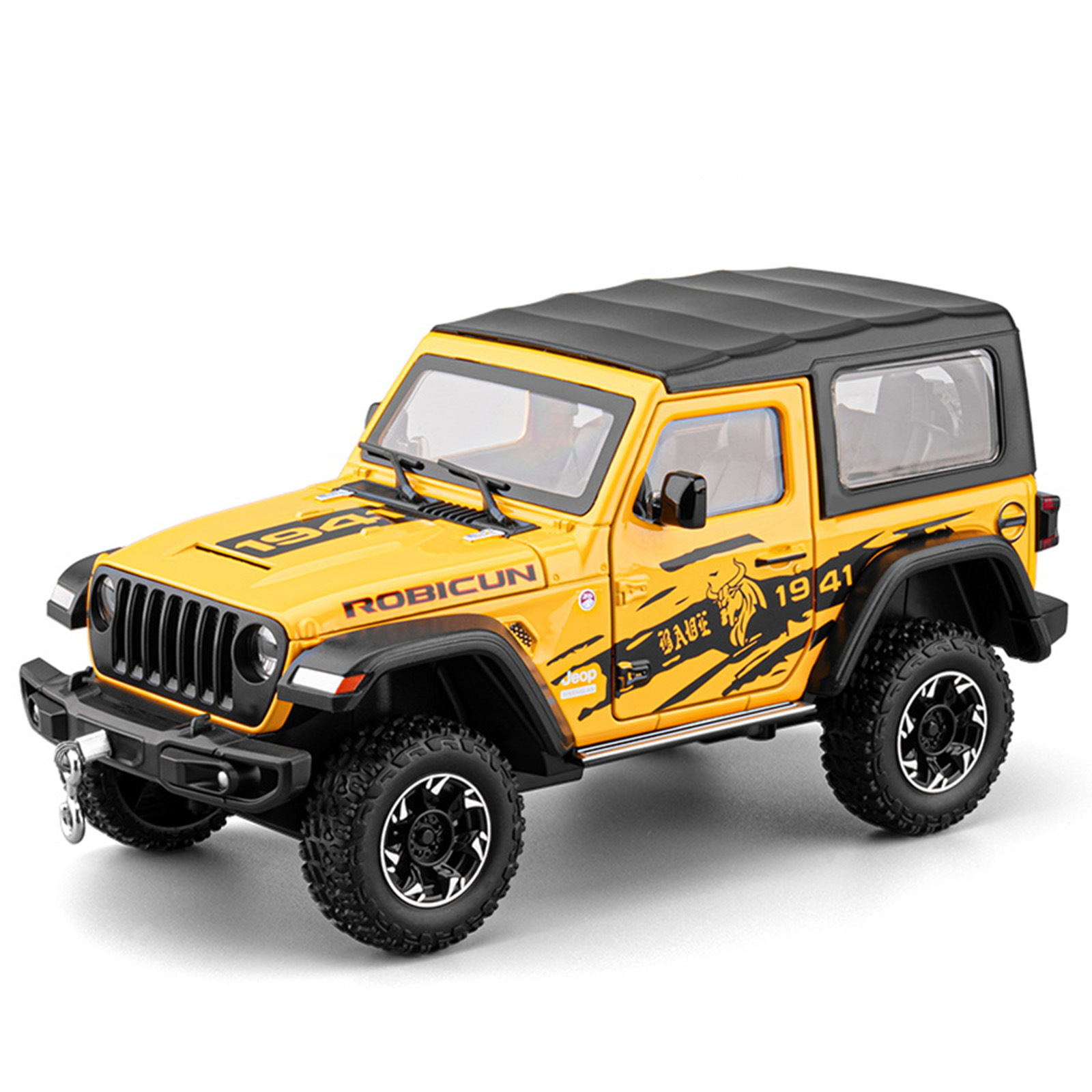 Simulación 1:24 Jeep jeep Wrangler aleación modelo todoterreno gancho estiramiento desmontaje techo niño juguete