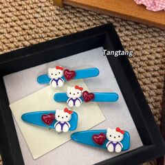 可爱Kitty猫爱心发夹边夹侧边刘海碎发2025新款女发卡头饰鸭嘴夹