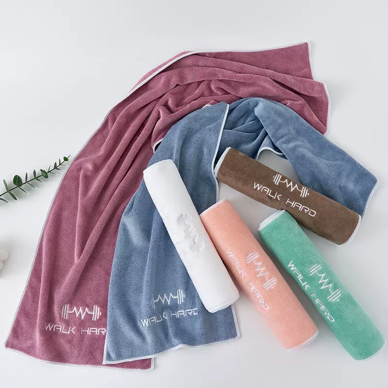 运动毛巾健身吸汗马拉松跑步毛巾便携定i制logo瑜伽铺巾批发