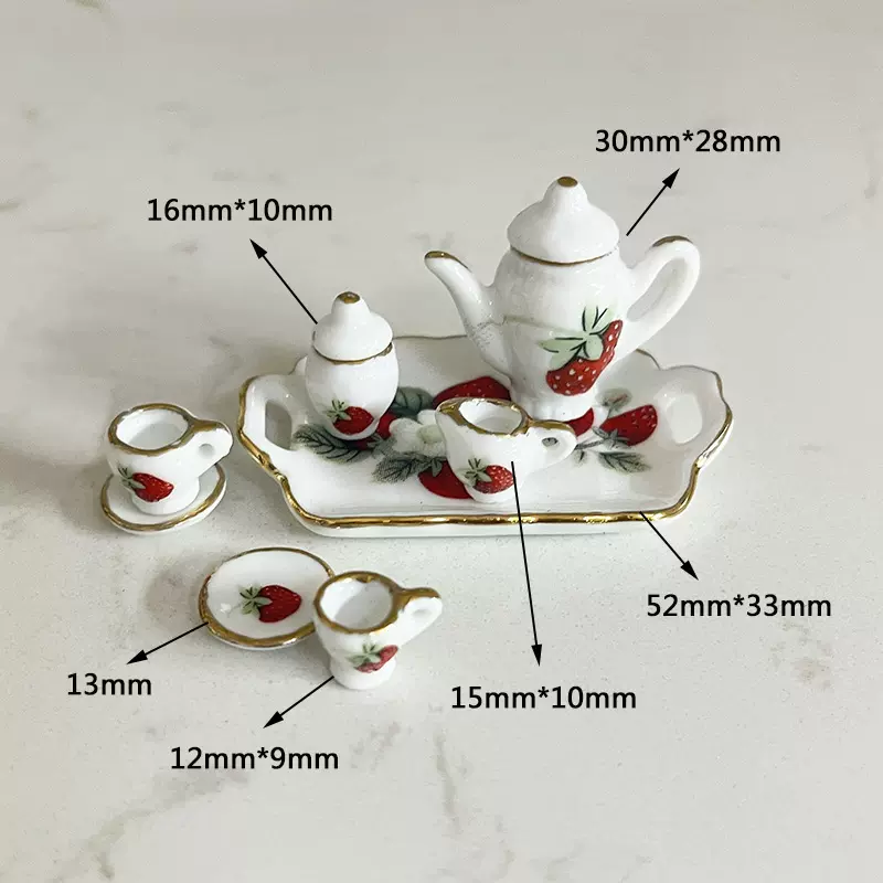 袖珍物语微缩食玩场景模型dollhouse娃娃屋配件迷你陶瓷茶具茶杯