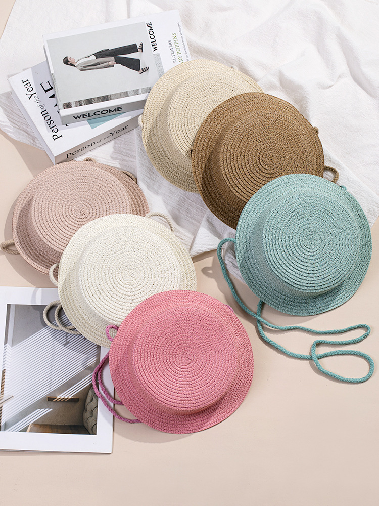 Straw Bag Hat Woven Bag Seaside Beach Vacation Style 2025 New Cute Straw Bag Mobile Phone Crossbody Small Bag