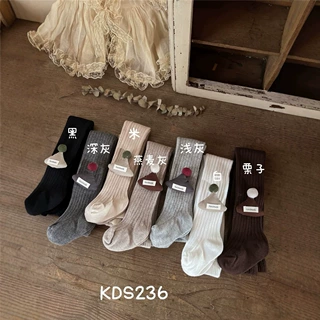 KDS236秋季新款儿童打底裤宝宝复古色三角帽宽条连裤袜公主风裤子