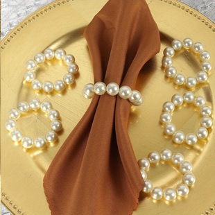 Bracelet Pearl Napkin Ring Highlight Pearl Handmade Elastic Bracelet Hair Accessories Headwear Decorative Rubber Band Elastic Manufacturer Wholesale