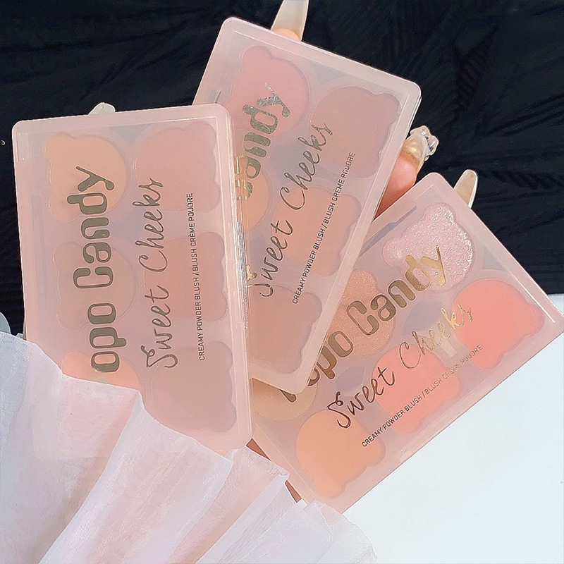 POPO CANDY Six-color Bear Blush Palette, Blush, Highlight, Shadow, Contouring all-in-one Palette, Facial makeup Tiktok Item Picture