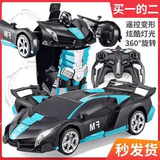 跨境2.4G遥控变形汽车金刚 充电遥控变形车 地摊电动遥控汽车玩具
