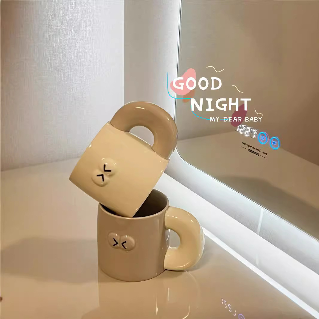 Shawn Mondrian gorda gorda taza de cerámica encantadora taza casera copas de agua regalo de cumpleaños creativo