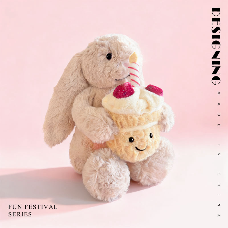 ジェリーキャットぬいぐるみケーキ小動物ぬいぐるみかわいいバンダナ人形女の子用寝枕人形