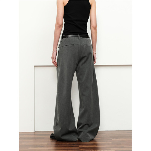 Pure Color Wide Leg Pants for Men - Spring and Autumn 2025 - High-Waisted, Flowy, Relaxed, Casual, Design-Focused Straight Leg Slim Fit Suit Pants