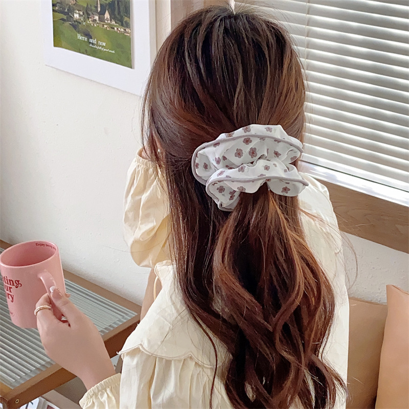 7g Weight Hair Tie Hair Accessories Type 1 Piece Quantity Daily, Street Occasion Cloth Material Flower, Horse Pattern Women's Gender Sweet Style Handmade, Handmade Craft Sweet Women's Flower Horse Cloth Handmade Hair Tie 10