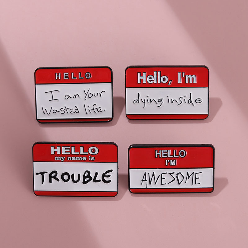 Streetwear Pin Geometric Letter Alloy Stoving Varnish Unisex Brooches display picture 4