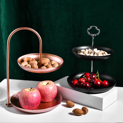 modern Simplicity Fruit plate a living room Dried fruit boxes originality household double-deck Candy basin tea table personality snacks plate