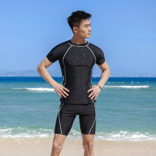 2021 Camouflage Black Full Body Boys Adult Swimming Men's Swimsuit Sports Lace-Up Swimming Trunks Wetsuit Beach