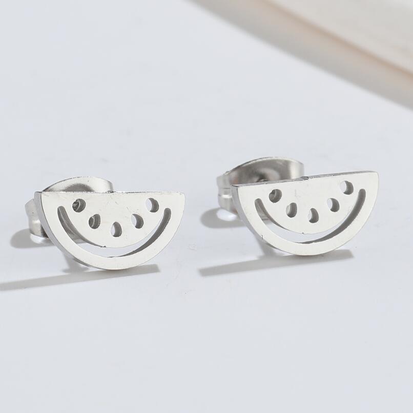 Simple Style Watermelon Titanium Steel Ear Studs Plating No Inlaid Stainless Steel Earrings display picture 2