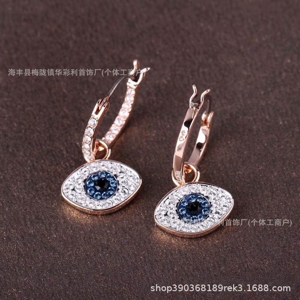 Rose gold devil eye earrings 5425857