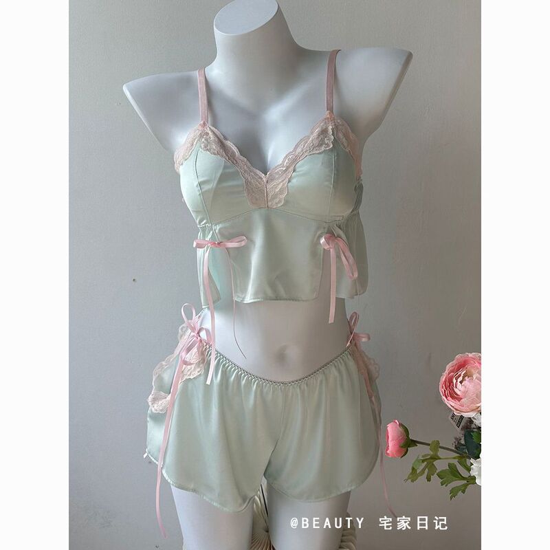 Sexy Style Girl Pure Desire Style Sling Shorts Small Vacation Pajamas Women Summer Sexy Home Clothes suit Women