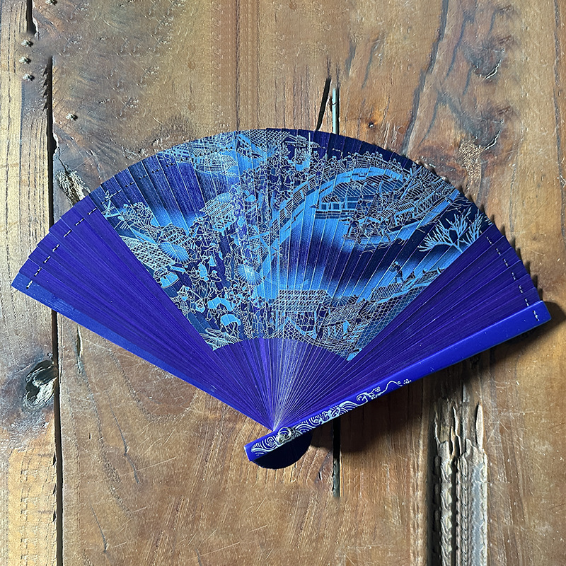 Grúa de estilo chino completo ventilador de bambú talla hueco estilo antiguo ventilador al por mayor han Ropa danza ventilador de mano grúa regalo ventilador