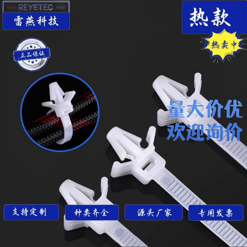 REYETEC 雷燕科技  PEV-170BK白色-插鞘式扎线带 100根/包