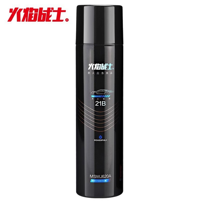 Huǒyàn Zhànshì Flame Warrior 620ml Portable Car Fire Extinguisher 21B Water-Based (Vehicle fire extinguisher) - black