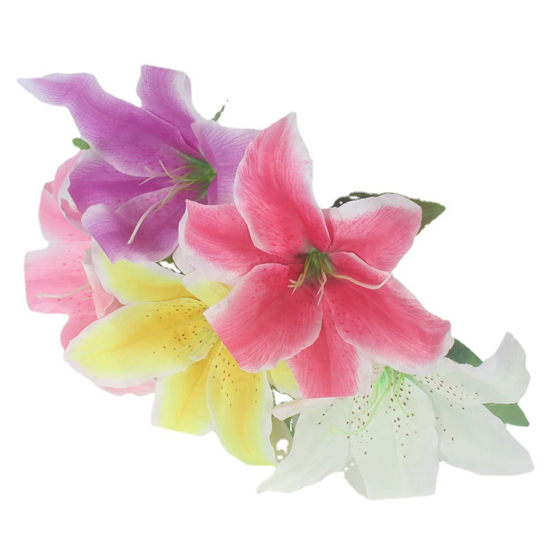 Новый Lily одиночный одноенного моделирования цветок для гостиной декоративное цветовое искусство букет дома фестиваль увлажняющий шелковый вазон цветочная композиция