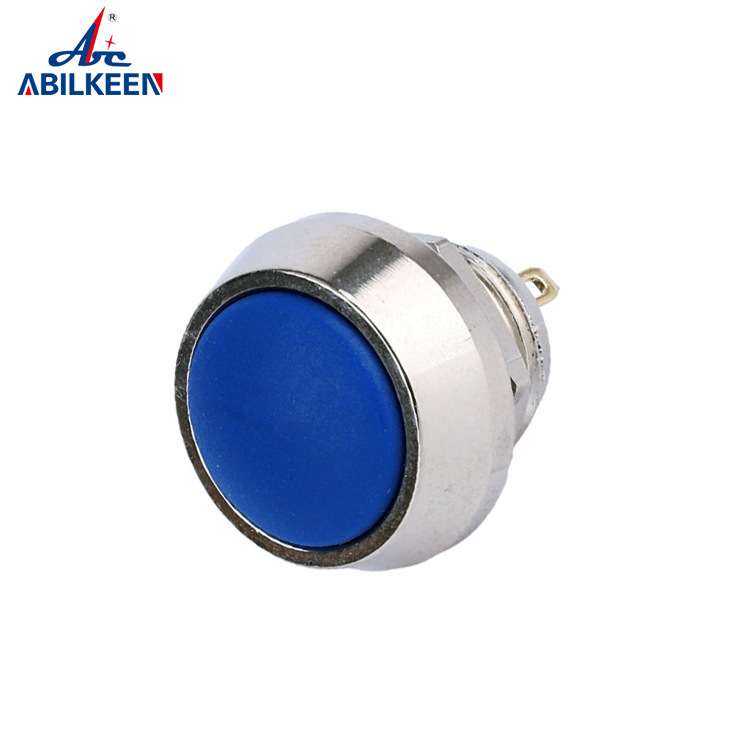 厂家直销12MM金属按钮开关 塑料按键大球头复位按钮开关1NO接线脚