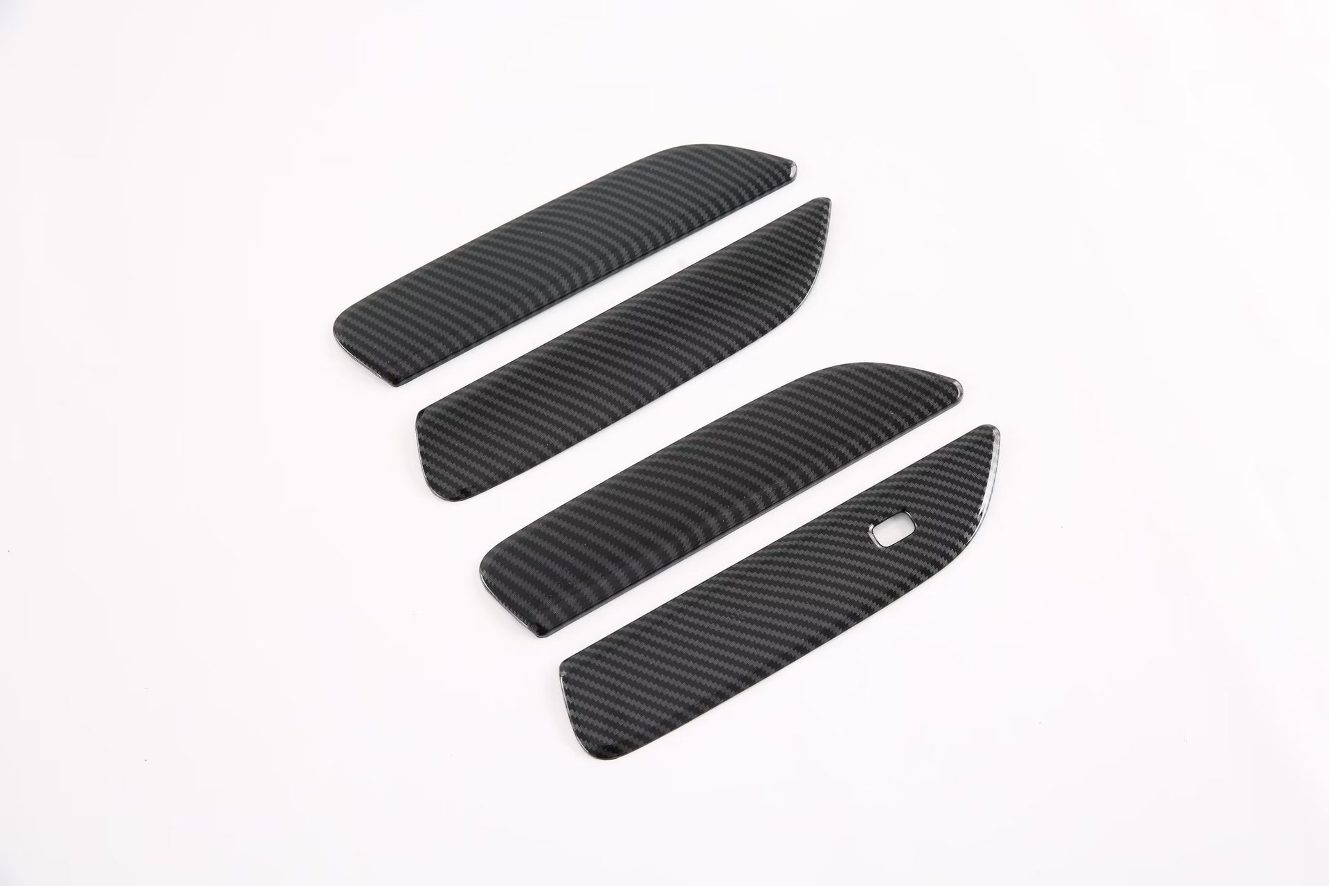 Suitable for 22 Byd Dolphin Handles, Modified Carbon Fiber Pattern Decorative Stickers, Bright Black Car Supplies