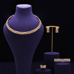 オリジナルデザイン 18K 手作りビーズとオフホワイトパールチョーカーブレスレット 4 点セット新しい中国風ジュエリーセット