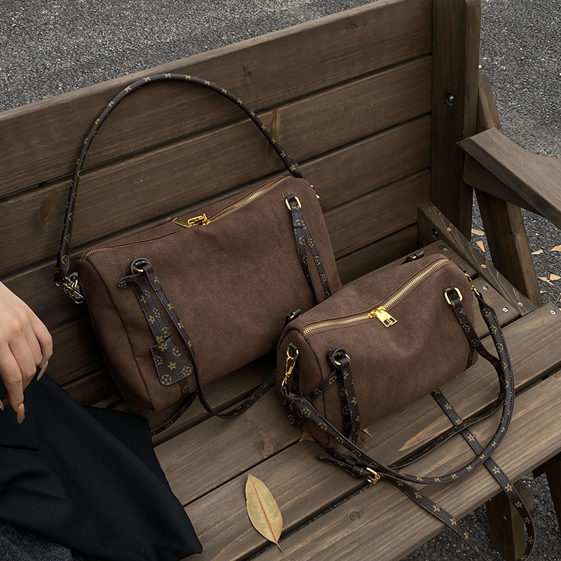 Bolsa de almohada de alta capacidad de gamuz bolso de mujer 2025 nuevo bolso de hombro de Boston bolso de brazo de viaje