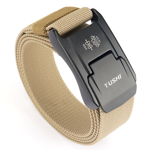 New Aluminum Alloy Outdoor Tactical Nylon Belt Workwear Men's Pants Belt Training Elastic Belt Manufacturer Wholesale