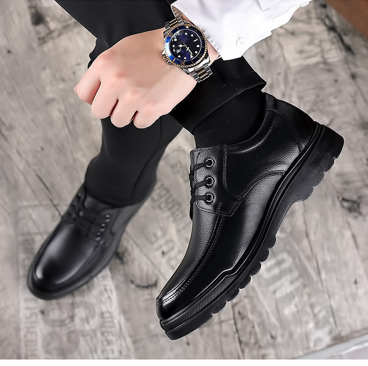 Giày da nam da bò lớp đầu tiên kiểu công sở thắt dây thoáng khí — Giày một lớp màu nâu, Giày một lớp màu đen, Giày khoét lỗ màu nâu, Giày khoét lỗ màu đen chi tiết 18