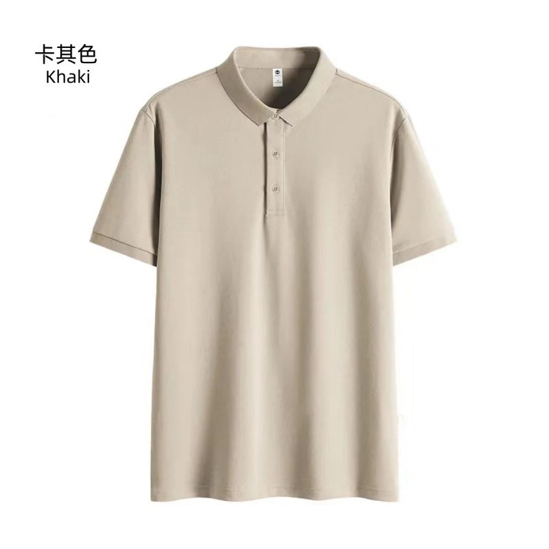 Negocios Camisa de polo de comercio exterior Camiseta de manga corta para hombres solapa suelta verano gama alta TikTok popular Ice Silk Plus size top