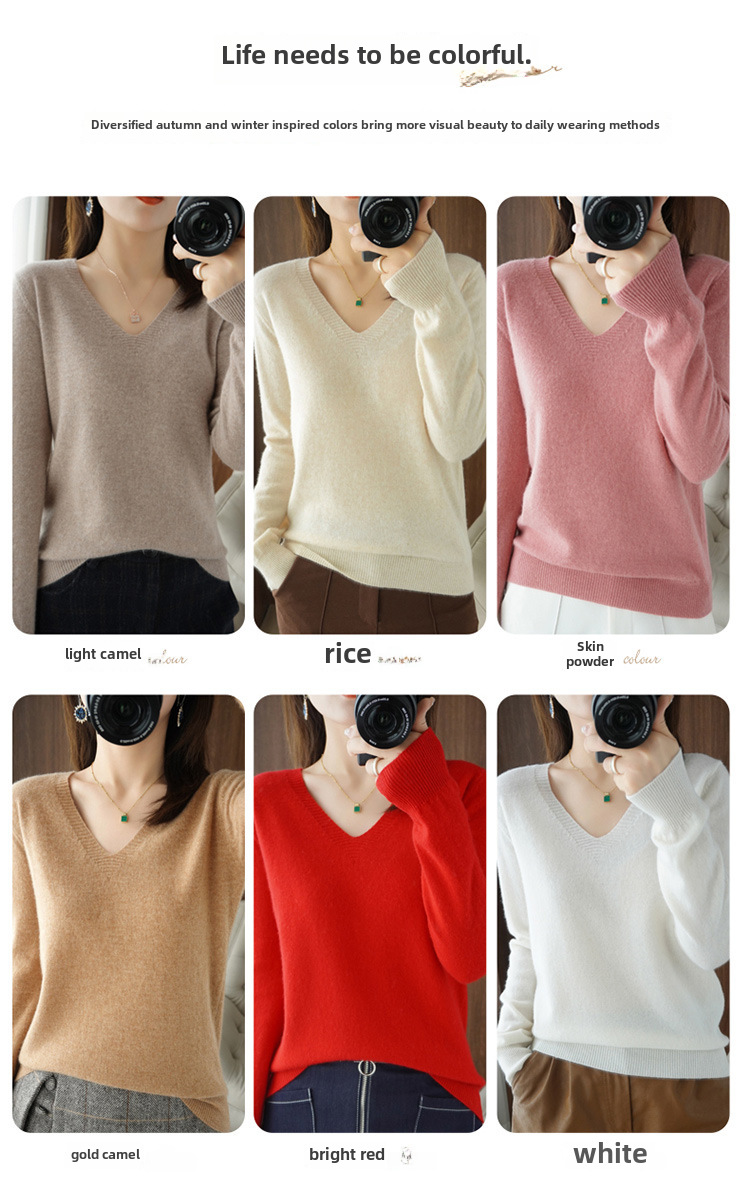 Autumn Women's Long-sleeved Knitted Sweater Loose Large Size Top Wool Pullover Sweater Base-layer Sweater Women's Winter_voghion.com