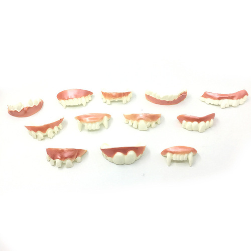 Halloween 12 types of dentures, cosplay, masquerade, trick, funny ghost festival, buck teeth, soft rubber teeth, trick props