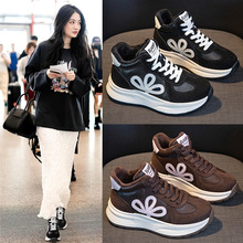 2025秋冬新款阿甘运动跑步蹬山户外加绒老爹鞋休闲轻便坡跟德训鞋