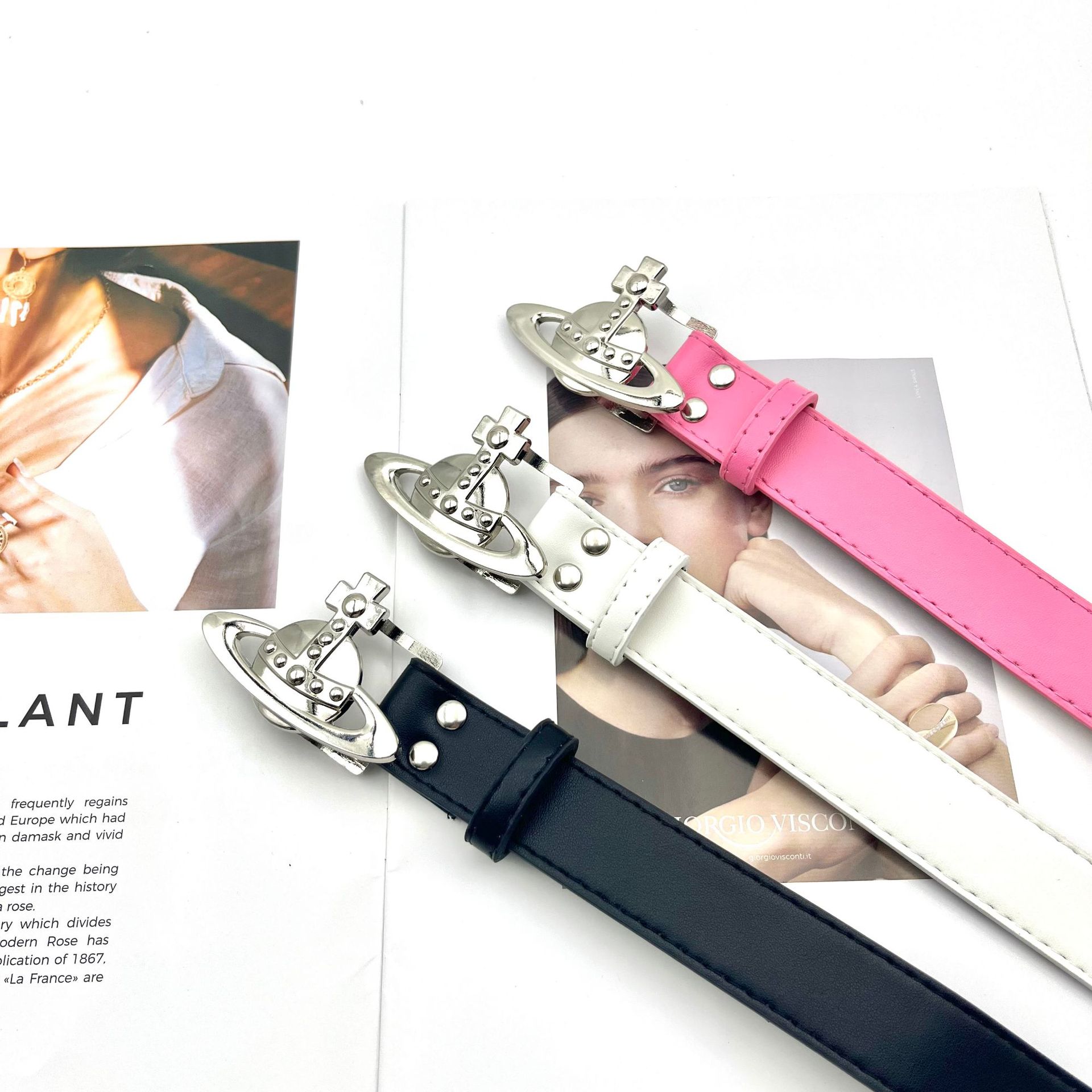 Nicho clásico Saturno hebilla casual cinturón unisex ins moda decorativa falda pantalones cinturón moda