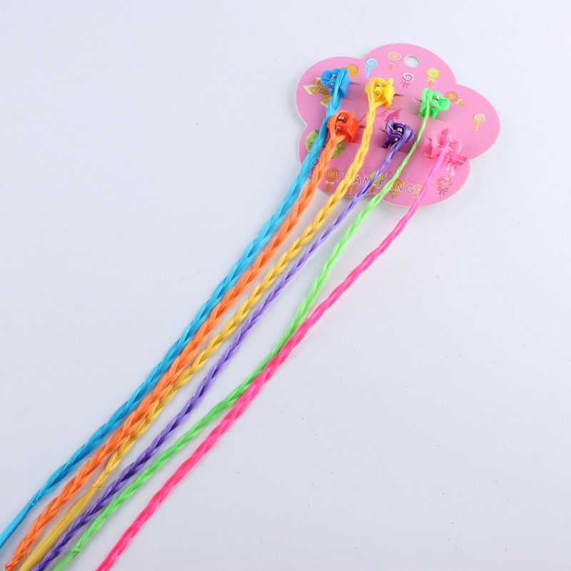 带夹子彩色假发辫子