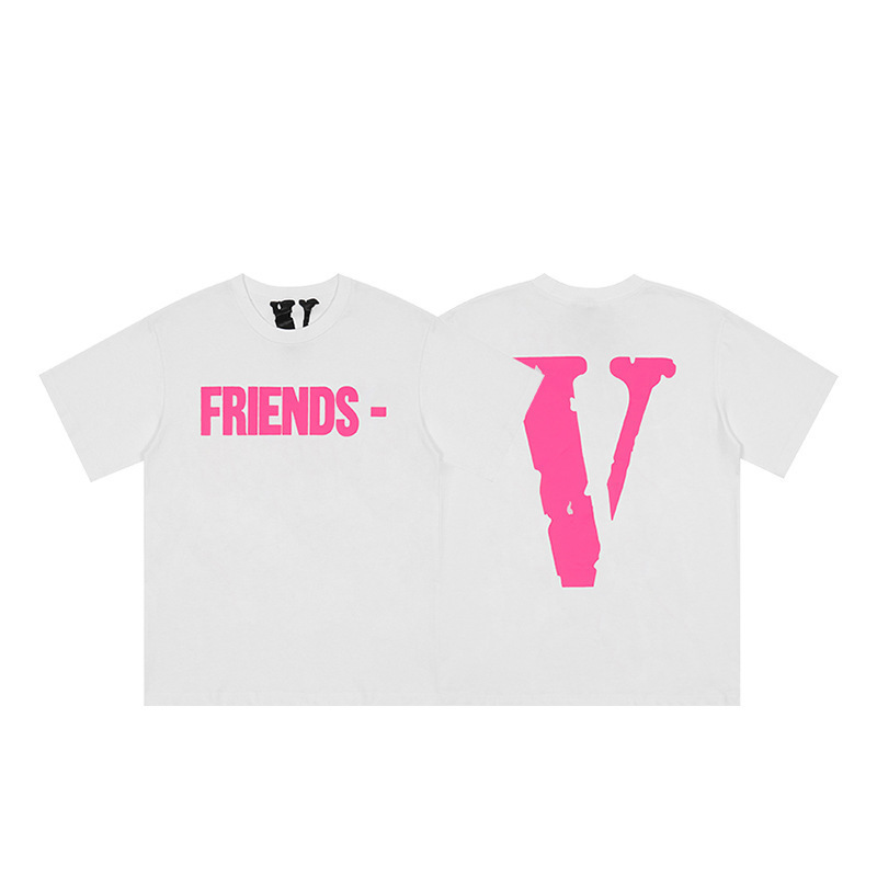 外単VLONE FOG潮牌大v字母Logo桜半袖スケッチ刺繍唇印落書きプリントtシャツ|undefined