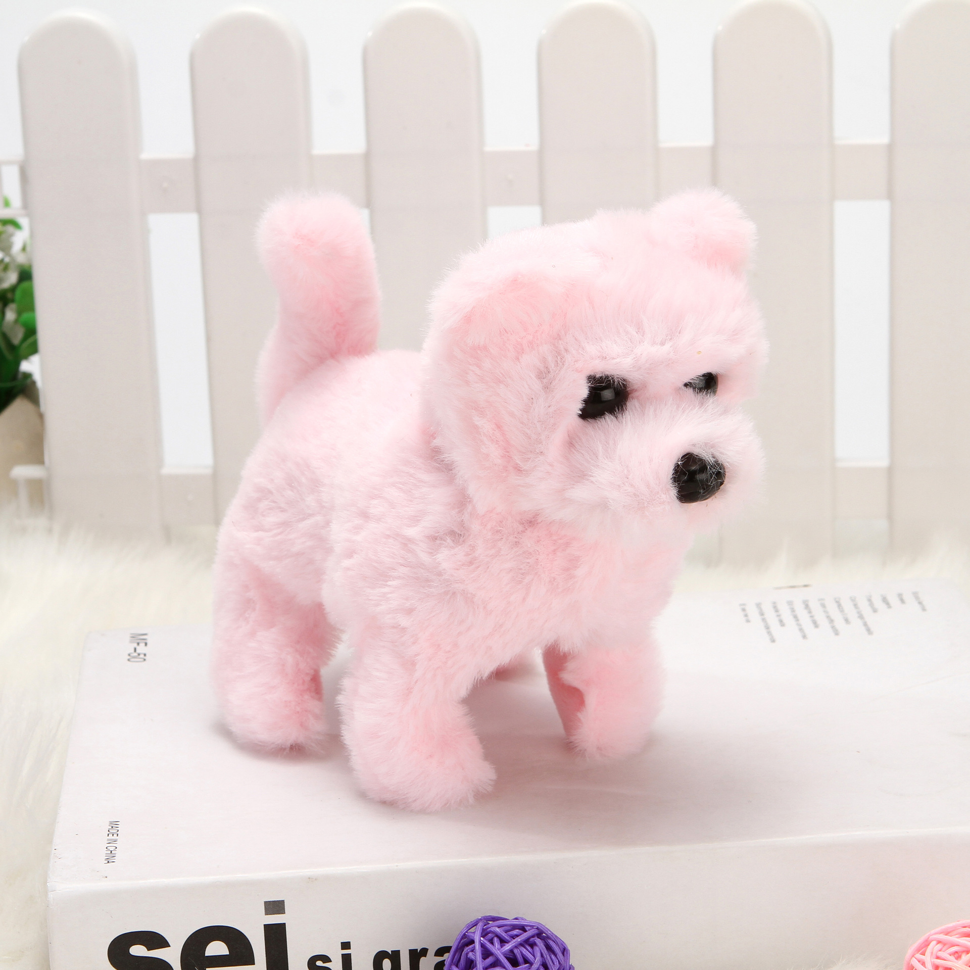 Juguete de simulación para niños perro eléctrico 1-3 peluche conejito gato mascota puesto peluche electrónico para mascotas