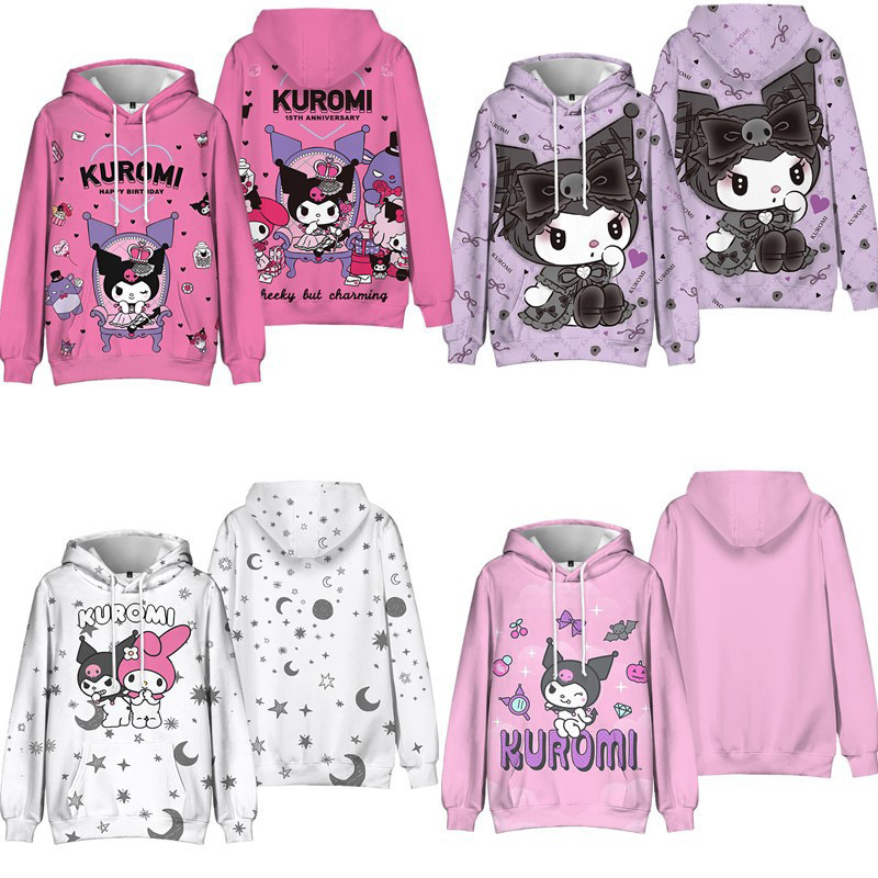 Japanese sweet cute style Sanrio coolomi kuromi sweater 3D digital printing cosplay hoodie