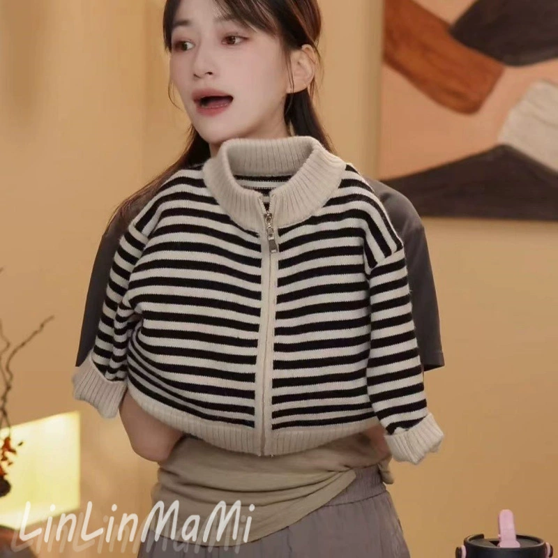 Детский knit свитер с молнией для Лин Лин мамы оптом