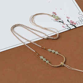 高档男女小平安扣戒指玉佩红绳极细款和田玉玉坠挂坠吊坠项链绳