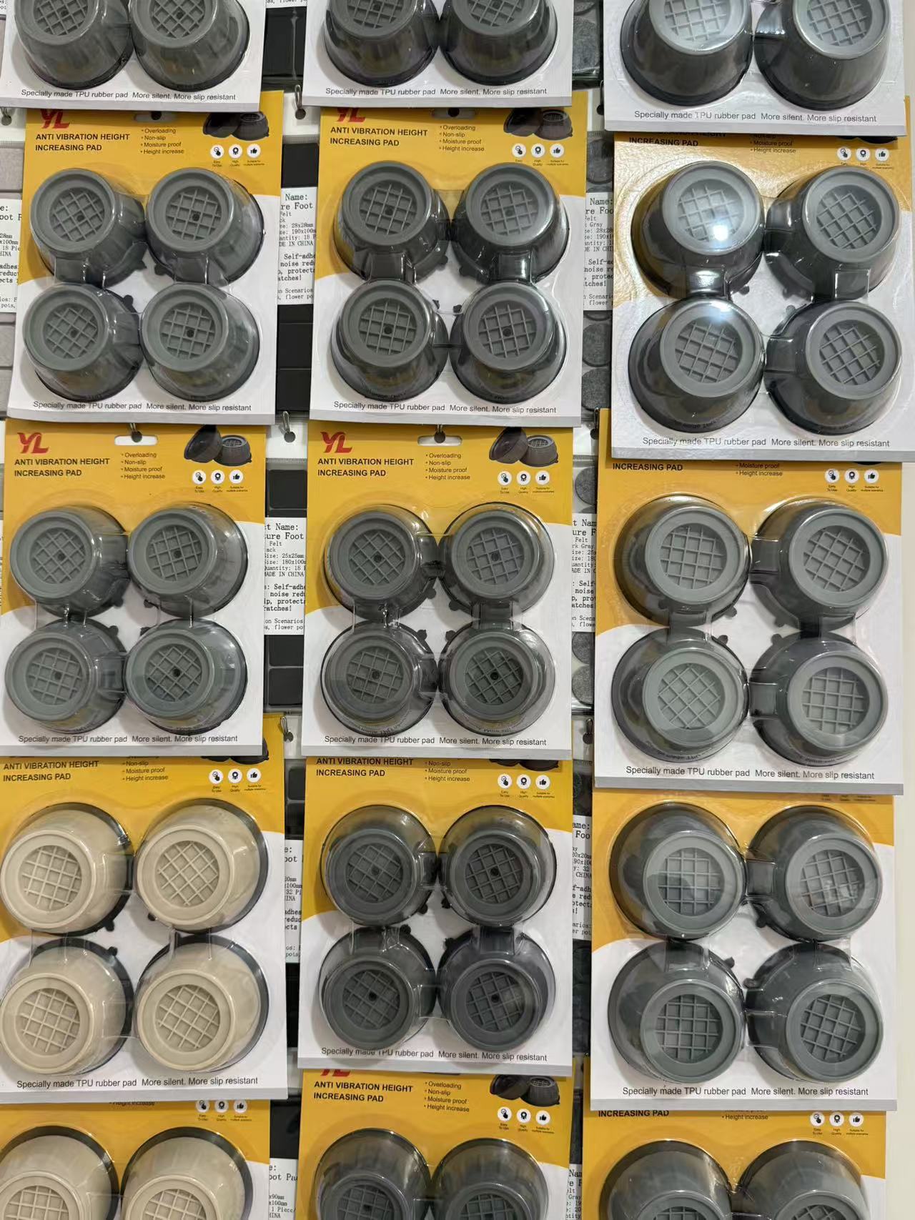 Üretici toptan çamaşır makinesi ayak pedleri, yükseltici kaymaz ve darbeye dayanıklı pedler, depolama rafı tabanı, buzdolabı tripod, sessiz ve sağlam