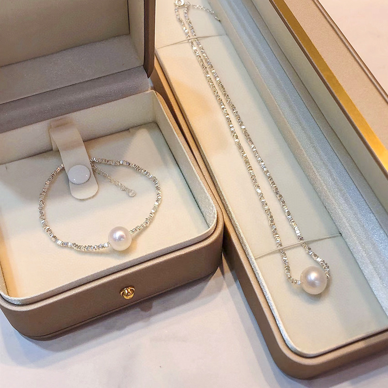 s925纯银碎银子天然淡水珍珠项链 小众高级感通勤