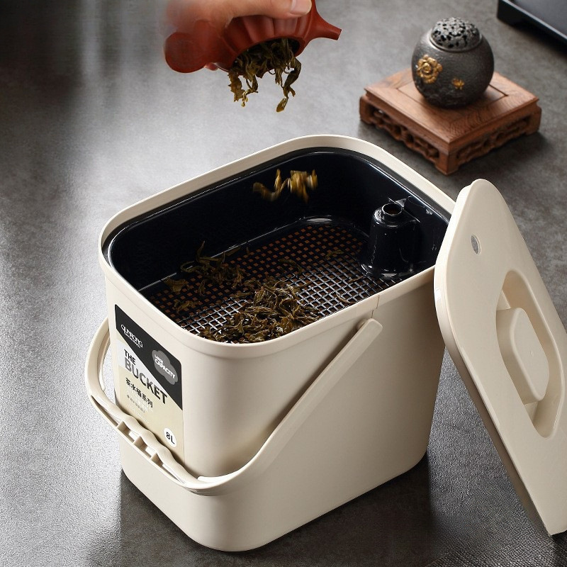 茶水桶废水桶茶台垃圾茶渣桶带盖茶具配件茶叶过滤大容量茶道茶桶|undefined