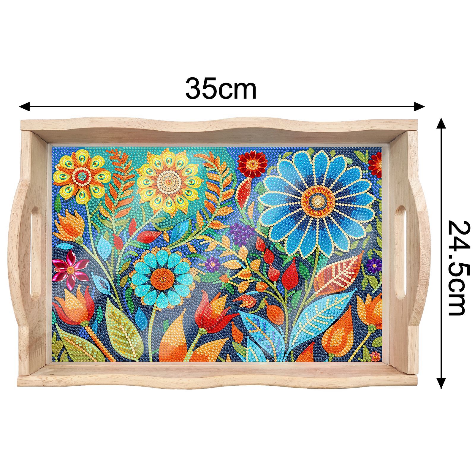 Transfronterizos dedicados a la pintura de diamantes DIY hecha a mano bandeja de madera cuadrada pegatinas de perforación de animales mandala personalizados